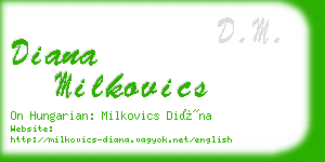 diana milkovics business card